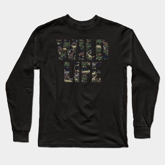 Wild Life Collage Long Sleeve T-Shirt by MisfitInVisual